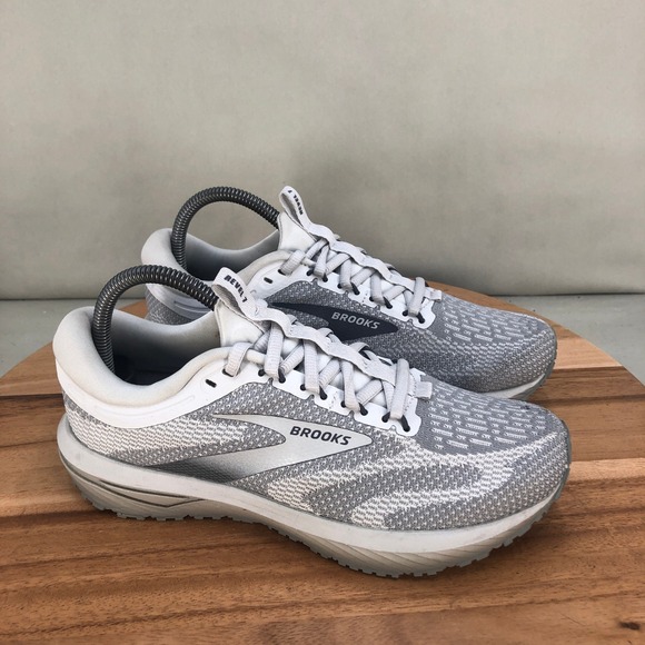 Brooks Shoes - Brooks Revel 7 Womens Running Shoes Gray White 1204241B036 Size 8.5 Medium B